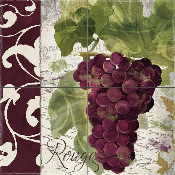 Tile Mural Kitchen Backsplash - Bon Vin I Redux-CB - by Color Bakery