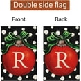 thumbnail image 6 of Christmas Ball Monogram Garden Flag 12x18 Double Sided Burlap, Small Welcome Initial Letter R Family Last Name Yard House Flag Outdoor Decoration (ONLY FLAG), 6 of 6