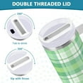 thumbnail image 4 of 40 oz Tumbler with Handle Lid and Straw Insulated Water Tumbler Stainless Steel Water Cup Mug Bottle Reusable Cup Holder Friendly Green Plaid, 4 of 6