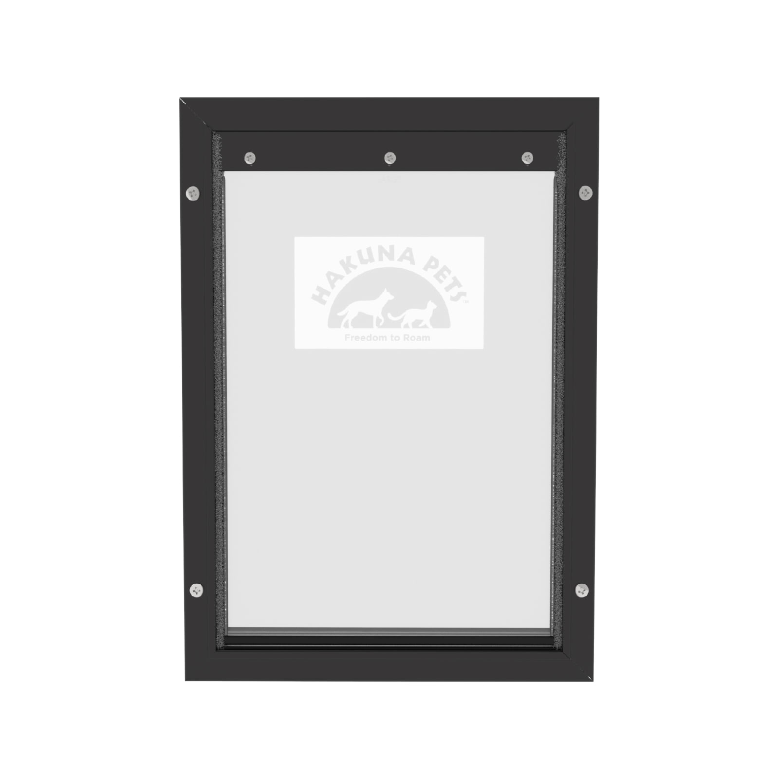 Hakuna Pets Black Deluxe Aluminum Large Pet Door for Pets up to 100 lbs