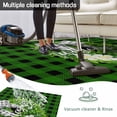 thumbnail image 5 of Botanical Flower Wreath Outdoor Rug for Patio/Deck/Porch, Non-Slip Large Area Rug 6 x 9 Ft, Rustic Bow-Knot Green Black Plaid Indoor Outdoor Rugs Washable Area Rugs, Camping Rug Carpet Runner, 5 of 8