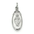thumbnail image 1 of Beautiful Sterling Silver White Epoxy & Crystal Miraculous Medal Pendant, 1 of 2