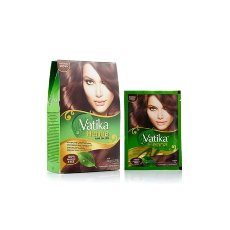 Vatika Henna Natural Brown Hair Color 60g 100% Ammonia Free