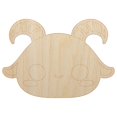 thumbnail image 1 of Charming Kawaii Chibi Goat Face Blushing Cheeks Wood Shape Unfinished Piece Cutout Craft DIY Projects - 4.70 Inch Size - 1/8 Inch Thick, 1 of 7