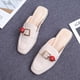 thumbnail image 5 of Mulas planas para mujer, mocasines sin espalda con punta cuadrada, sandalias deslizantes con cadena de metal Wmkox8yii  ytu3892, 5 of 6