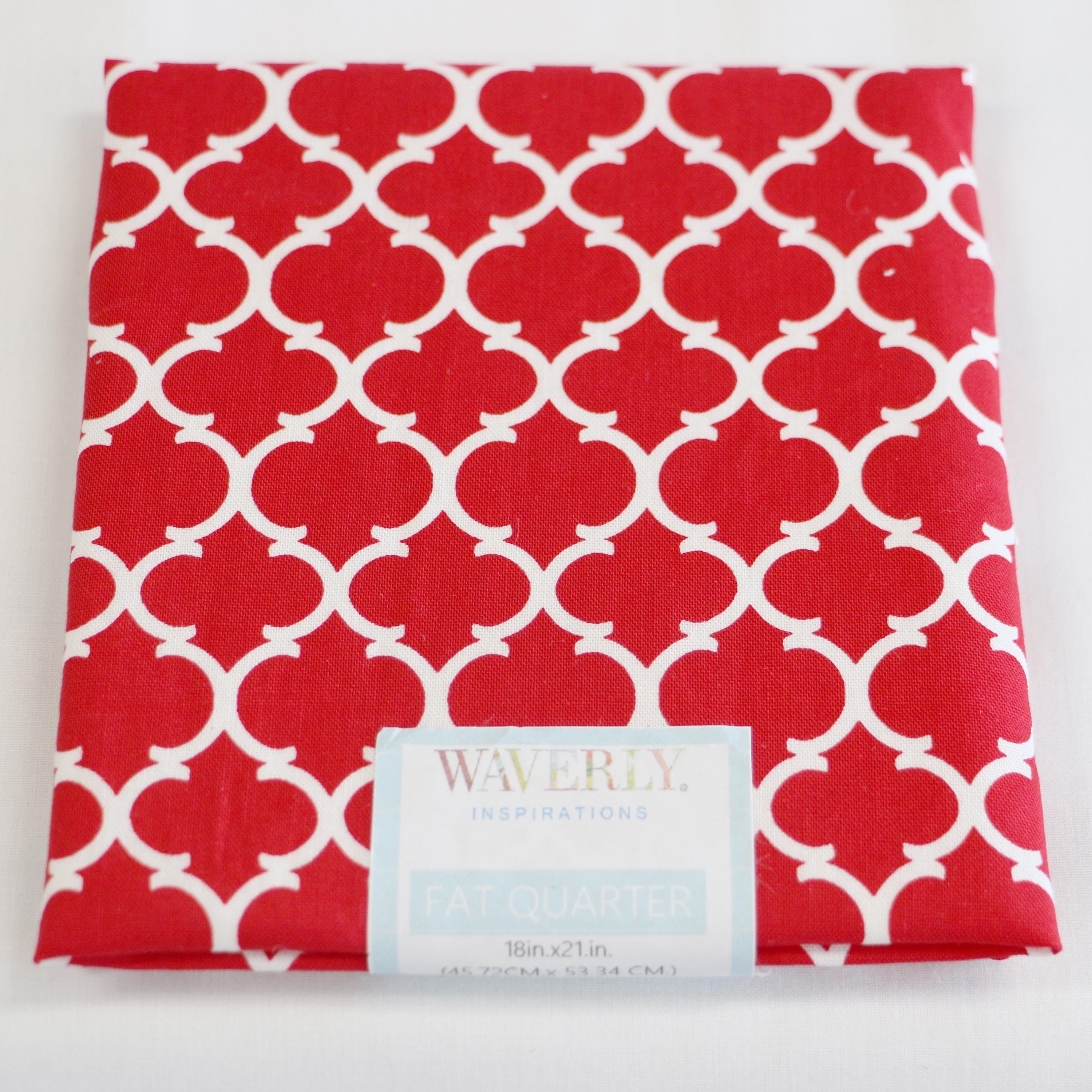 Waverly Inspirations Fat Quarter 100% Cotton Ogee Curl Print Fabric, Poppy Red, 18” x 21” for Quilting & Sewing
