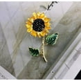 thumbnail image 5 of Yellow Flower Rhinestone Sunflower Brooch Enamel Crystal Plant Pin Charm Sun Flower Coat Brooch for Women, 5 of 16