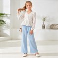 thumbnail image 7 of TOWED22 Toddler Baby Girl Clothes Fall Winter Outfits Infant Girl Sweatshirt Top Pants Set,Sky Blue,8-9 Y, 7 of 7