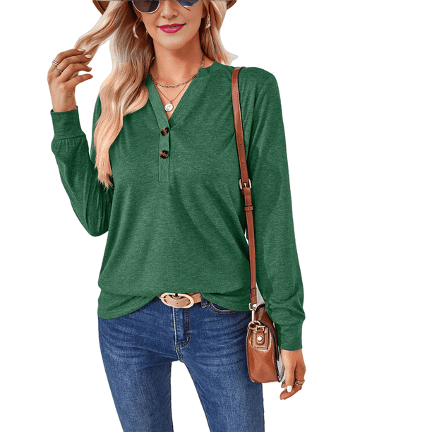 Camisa de Larga Verde Oscuro XL