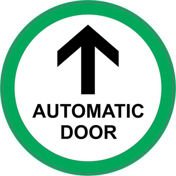 StickerTalk Green Circle Automatic Door Vinyl Sticker, 3 inches x 3 inches