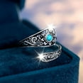 thumbnail image 3 of Wioihee 925 Spoon Ring Vintage Turquoise Rings Adjustable Size Inspirational, 3 of 9