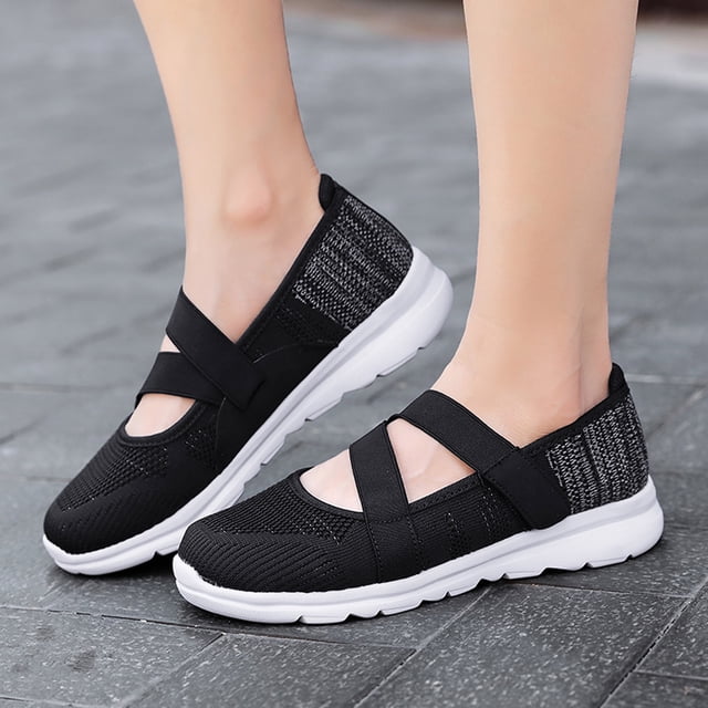 LSLJS Sport Chaussures pour Femmes Tissées en Maille Respirante Ajourée Mode Décontractée Chaussures de Course, Espadrilles pour Femmes