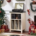 thumbnail image 2 of Record Player Stand with Vinyl Record Storage,White Record Player Table Holds up to 160 Albums,Large Wood Turntable Stand Cabinet Dispaly Shelf for Living Room,Bedroom,Office, 2 of 9