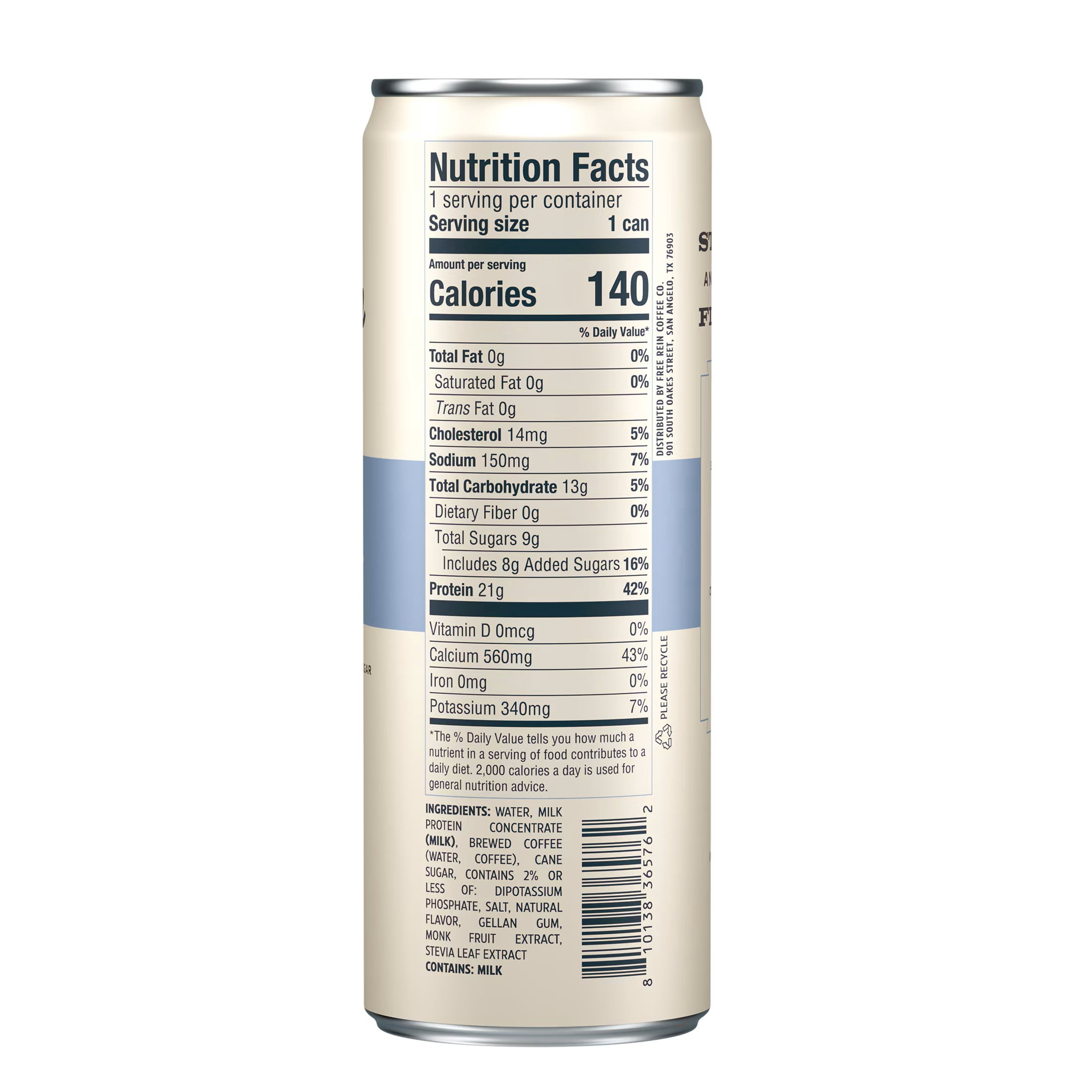 Free Rein Coffee Company Ready to Drink Vanilla Protein Cold Brew, 11 fl oz Can