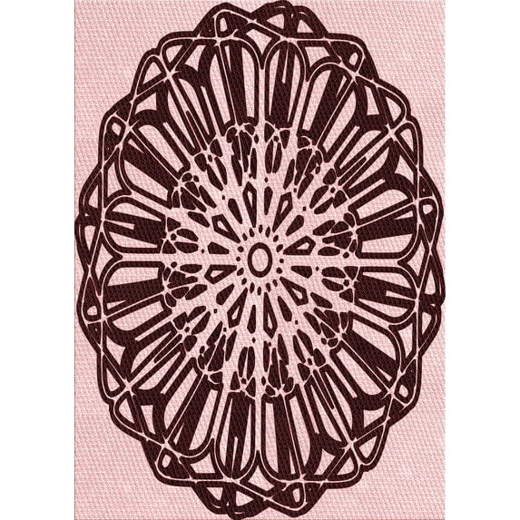 Ahgly Company Machine Washable Indoor Rectangle Transitional Deep Rose Pink Area Rugs, 8' x 10'