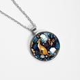 thumbnail image 4 of Kangaroo Elegant Glass Circular Pendant Necklace Statement Jewelry, 4 of 5