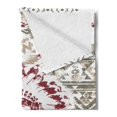 thumbnail image 2 of Art Soft Flannel Fleece Throw Blanket, Retro Style Eagle Heart Chief Trail Grunge Effect and Geometric Motif, Cozy Plush for Indoor and Outdoor Use, 70" x 90", Sage Green Ruby and Tan, by Ambesonne, 2 of 5