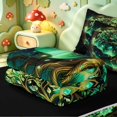 thumbnail image 6 of Homewish Astrology Tree Of Life Zipper Twin Comforter Sets with Fitted Sheet and 2 Pillowcases,Nature Boho Aesthetic Zipper Bedding Set,Green Gold,Black Reversible,4pcs, 6 of 8