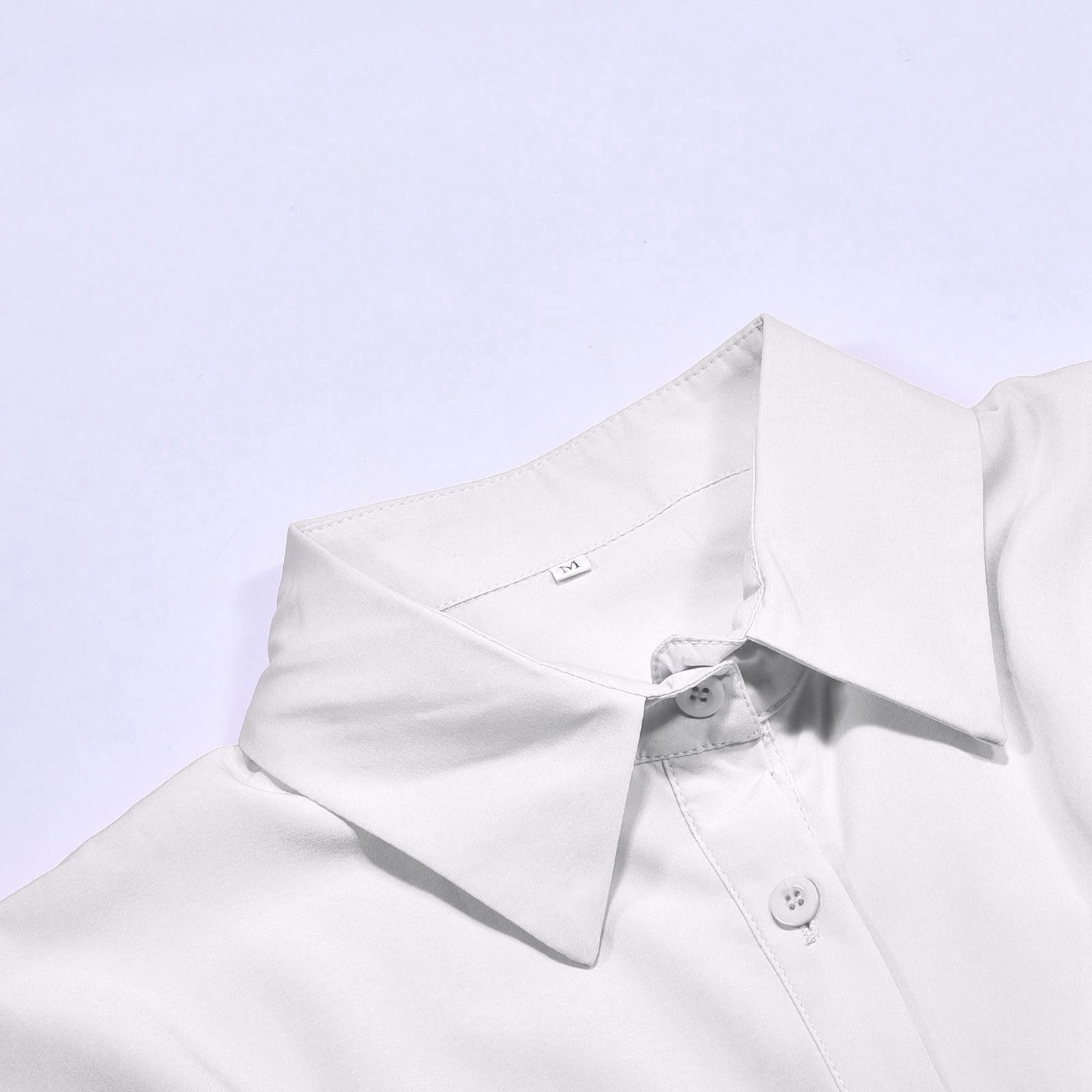 Jamsmile Women Shirt Dress Summer Casual Button Down Solid Color Short Sleeve Belted Shirts Dress Elegant Loose Midi Dress Clothes