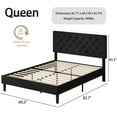 thumbnail image 4 of 4 Ever Winner Queen Size Upholstered Platform Bed Frame with Headboard, Black, 4 of 7