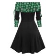 thumbnail image 3 of Vestidos de Navidad Para Mujer Moda Otoño Impresión Causal Fuera Del Hombro Botón Manga Larga Vestido de Vacaciones Odeerbi ODB196753, 3 of 4