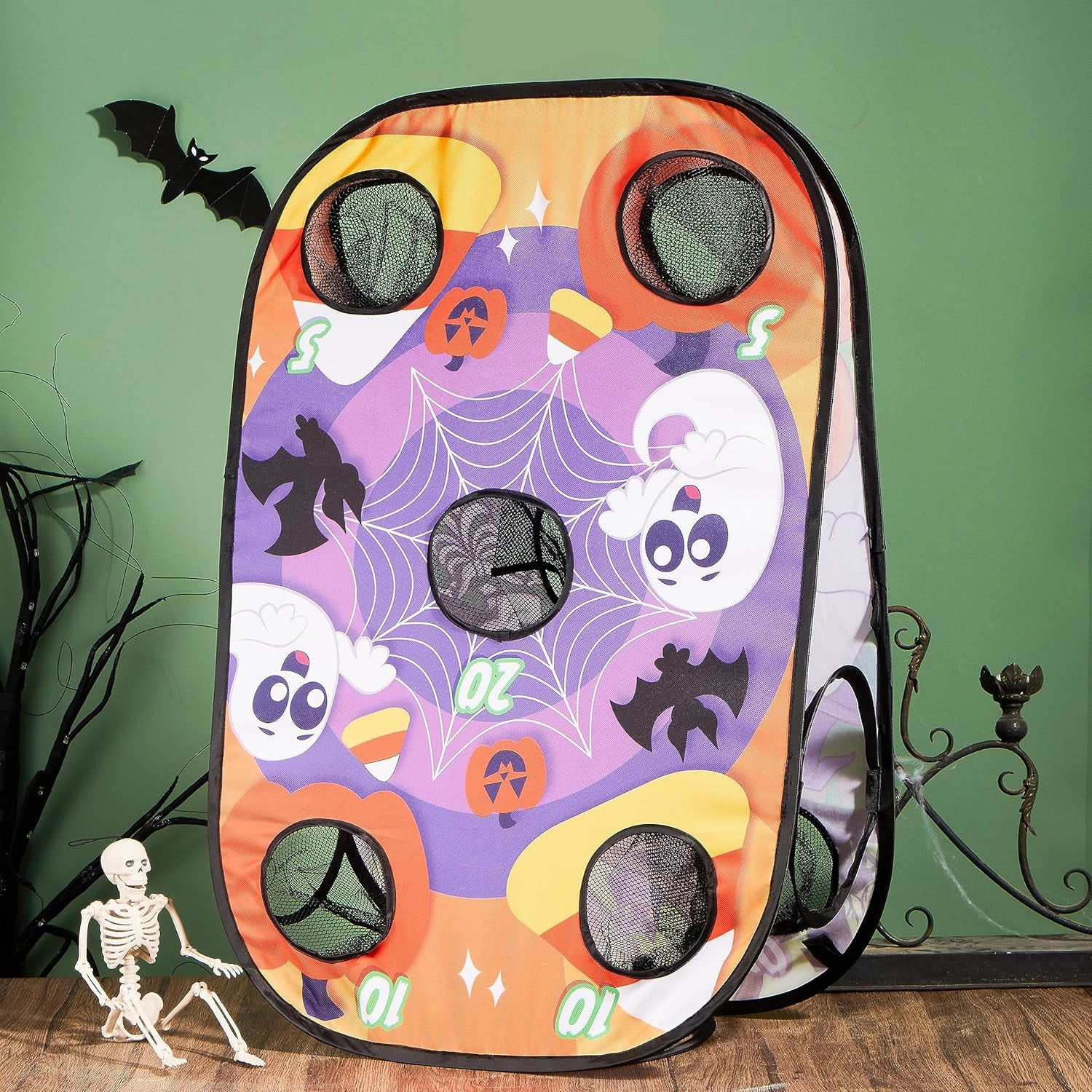 Joyfy Halloween Toss Game Board with Bean Bag for Kids Outdoor Toys, Halloween Party Favor, Beach Yard Outdoor Activities, Family Party Supplies，Camping Outside Play Toy