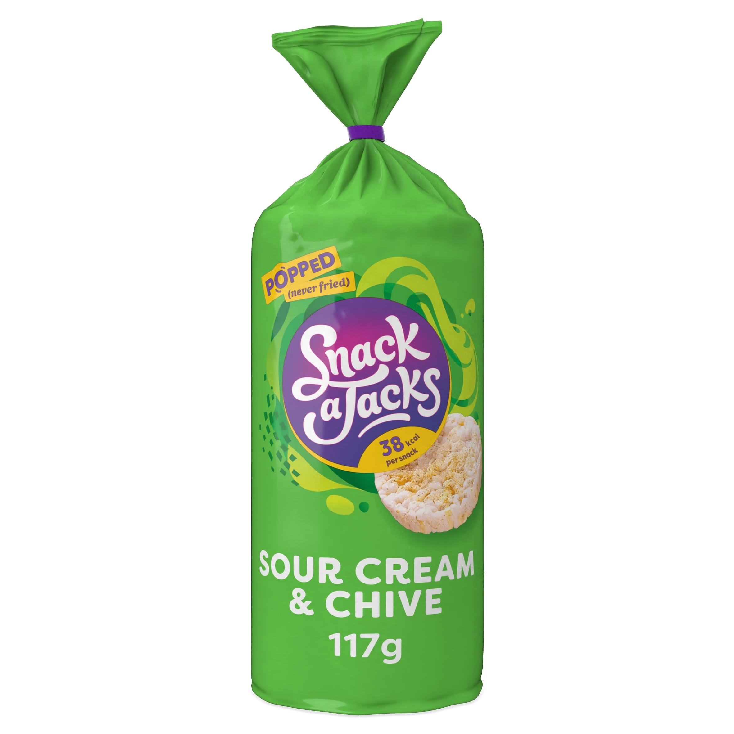 Snack a Jacks Sour Cream & Chive Jumbo Rice Cakes 117g, Imported from Britain