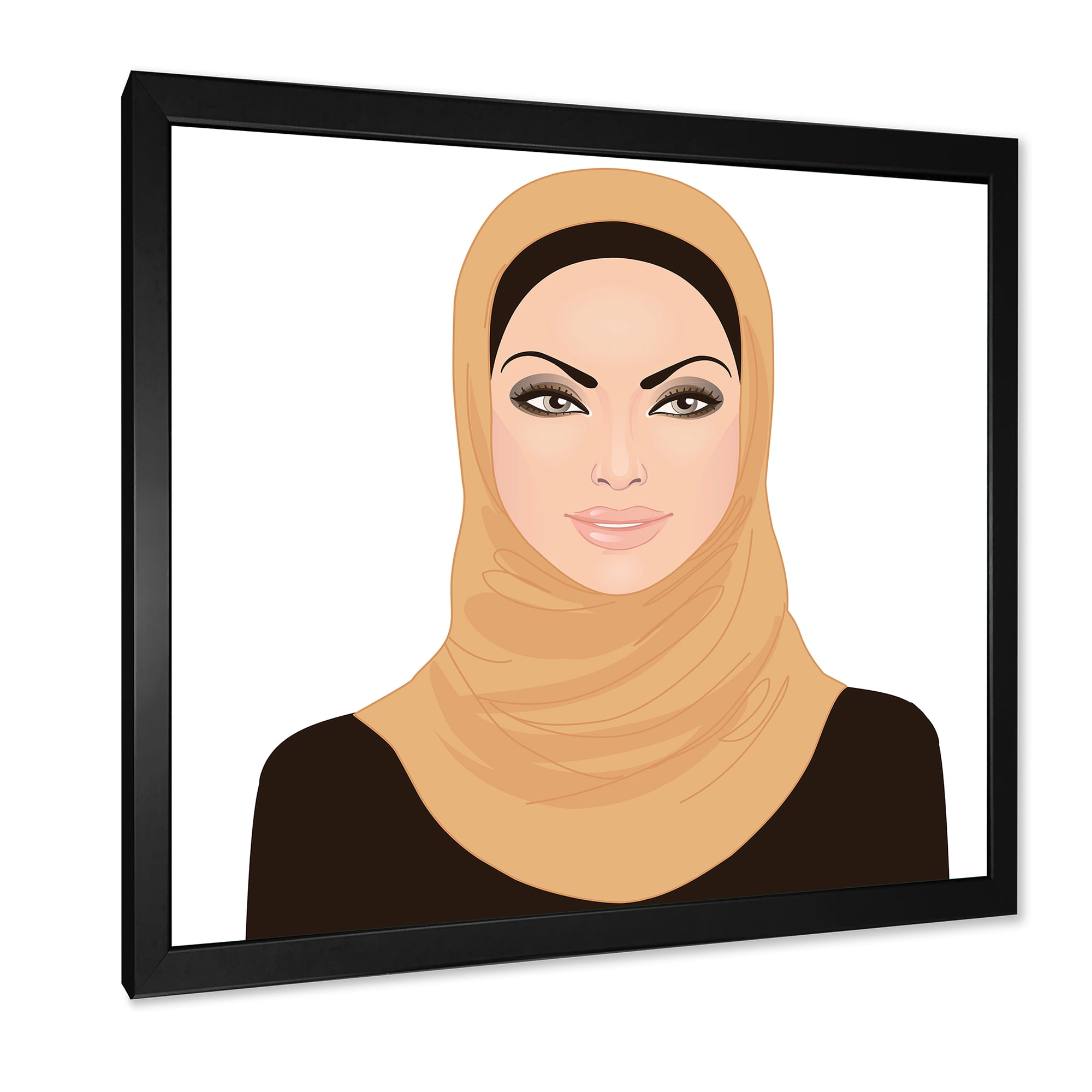 Designart 'Portrait of Muslim Girl In Traditional Hijab' Modern Framed Art Print