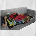 thumbnail image 6 of Psychedelic Soft Flannel Fleece Blanket, Futuristic Kitty Visual Print Fluid Swirling Color Burst Motifs Kitty Graphic, Cozy Plush for Indoor and Outdoor Use, 70" x 90", Multicolor, by Ambesonne, 6 of 6
