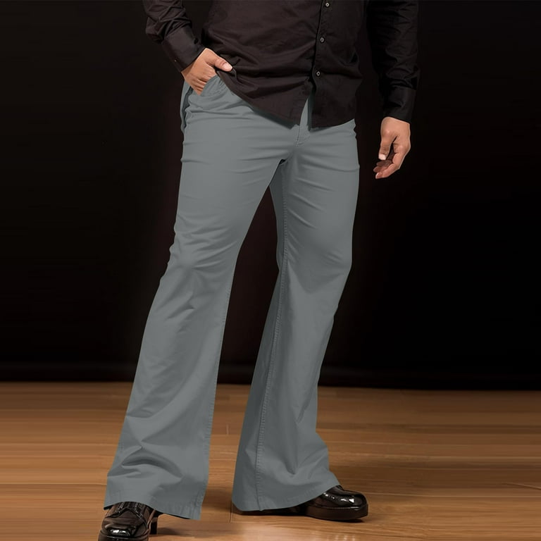 Huresd 70s Disco Pants for Men,Mens Bell Bottom Jeans Pants
