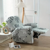 4pcs Set Ultra-Soft Microfiber Stretch Recliner Covers - Pink Floral Print, Elastic Fit Sofa Slipcovers with Washable Fabric for Pets & Youngsters, Polyester, Furniture Protection, 160g Square Meters