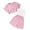 Red, variant on Girls 3-Piece Summer Outfit Set Print Crop Top & Elastic Waist Shorts Casual Breathable Clothing for Kids Red Size 11-12 Years