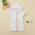 thumbnail image 2 of kpoplk Kids Toddler Little Boy Girl Swim Cover Up Towel Terry Swimsuit Wraps Zip Up Bathing Suit Robe Pool Beach Coverup(3-4 Years,White), 2 of 7