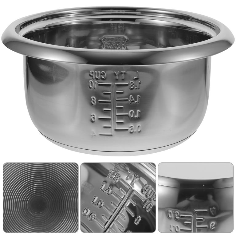 Inner Pot Rice Cooker 304 Stainless Steel Inner Pot Replacement, 3L Alloy  Non- Stick Rice Cooker Replacement, Rice Cooker Parts for Home Kitchen Rice