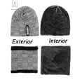 thumbnail image 6 of Gustave 2-Pieces Winter Beanie Hat Scarf Set Warm Knit Hat Thick Knit Skull Cap for Men Women Christmas New Year Gift "Gray", 6 of 8