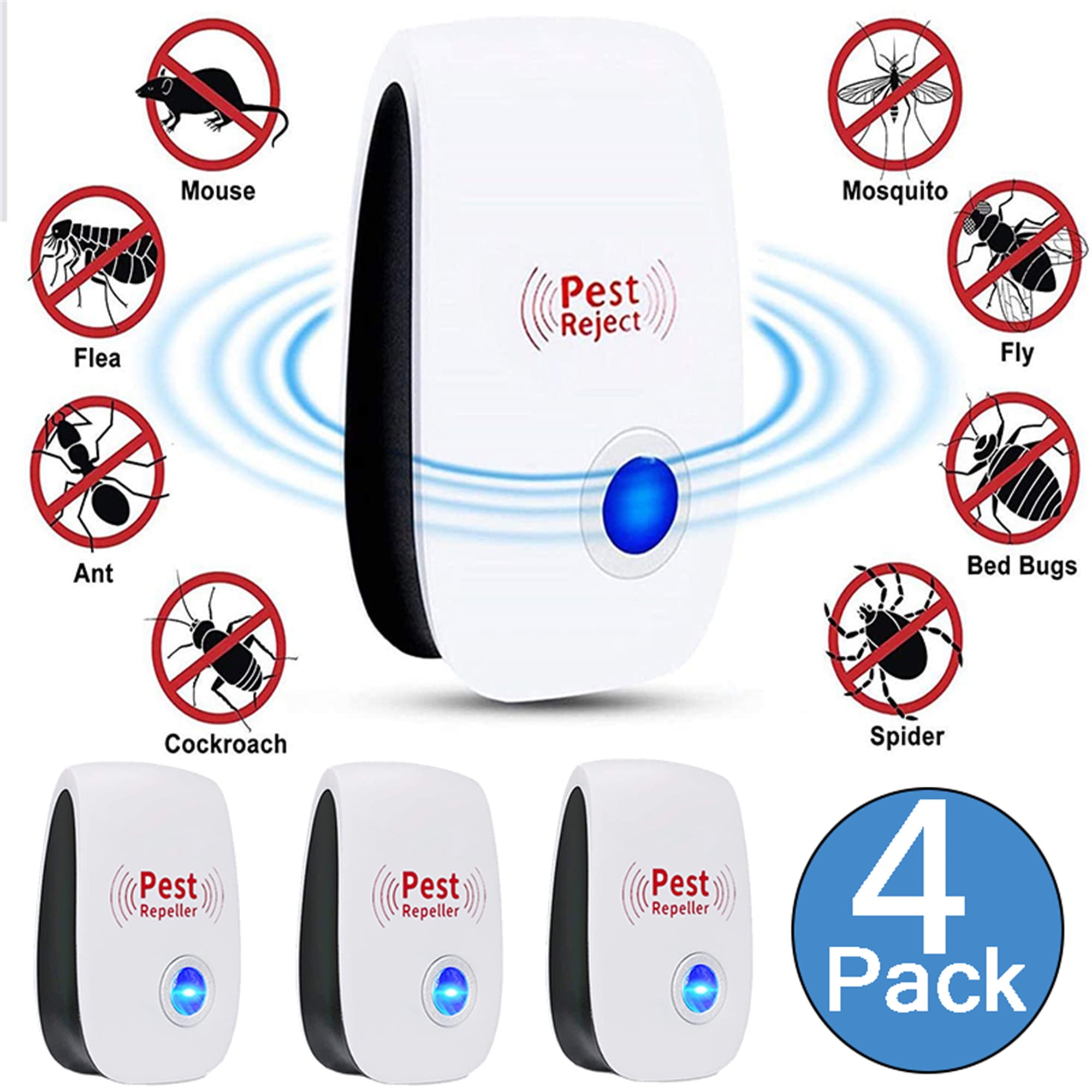 Elbourn Ultrasonic Pest Repeller 4 Pack, Electronic Mice Rodent