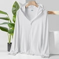 thumbnail image 4 of Duoif Sun Shirt Women, Women's 50+ Sun Clothing Zip up Lightweight Hoodie Hiking Sun Shirt Athletic Jackets for Women White XL, 4 of 4