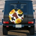 thumbnail image 3 of Kll Sunflower Cow Tire Cover,Universal Wheel Tire Cover For Trailer, Rv, Suv, Truck,Camper And Many Vehicle,(17 Inch), 3 of 7