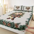 thumbnail image 3 of Feelyou Kawaii Retro Nutcracker Twin Sheet Sets, Christmas Plant Twin Fitted Sheet, Kids Teen Child Flat Sheet, Microfiber Bedroom Decor, 3-Piece, 3 of 7