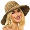thumbnail image 3 of Women's Wide Brim Sun Hat with UPF UV Protection Summer Boho Hat for Beach Hiking Garden Travel/Light Brown, 3 of 8