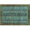thumbnail image 1 of Ahgly Company Indoor Rectangle Abstract Light Blue Modern Area Rugs, 2' x 5', 1 of 4