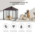 thumbnail image 5 of PawHut 4.6' x 4.6' x 5' Outdoor Dog Kennel, Walk-in Pet Playpen, Welded Wire Steel with Water and UV-Resistant Canopy, Black, 5 of 10