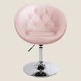 thumbnail image 4 of Impressions Vanity Antoinette Round Tufted 360 Degree Swivel Vanity Chair with Flat Base(Rose Gold), 4 of 5