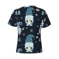 thumbnail image 6 of Vsdgher Gnome and Snowflakes Print Men's Dry Fit Mesh Athletic Shirts Moisture Wicking Tennis T-Shirt Tops, 6 of 9