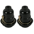 thumbnail image 3 of 2pcs Adaptador de bases de lámpara de plástico E27 Bombilla Soporte de lámpara Colgante Tornillo Tapa Zócalo Vintage con cremallera de extracción (Negro), 3 of 7