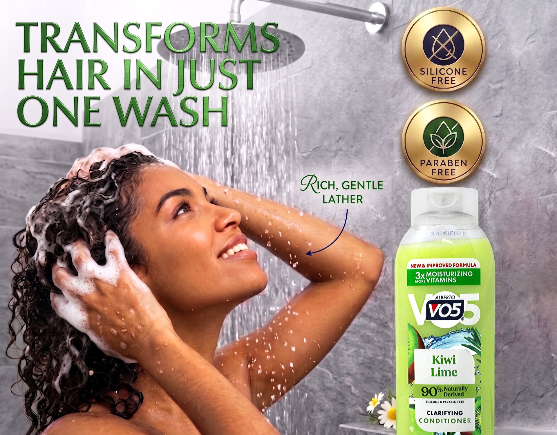(4 pack) Alberto VO5 Kiwi Lime Clarifying & Nourishing Daily Hair Conditioner with Vitamin E & C, 15 fl oz