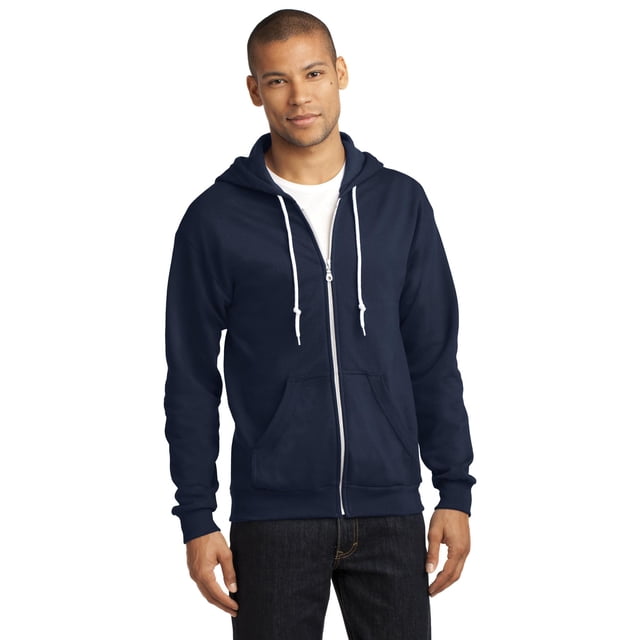 Anvil 71600 - Sudadera con capucha y cremallera completa azul marino Yunque 949475