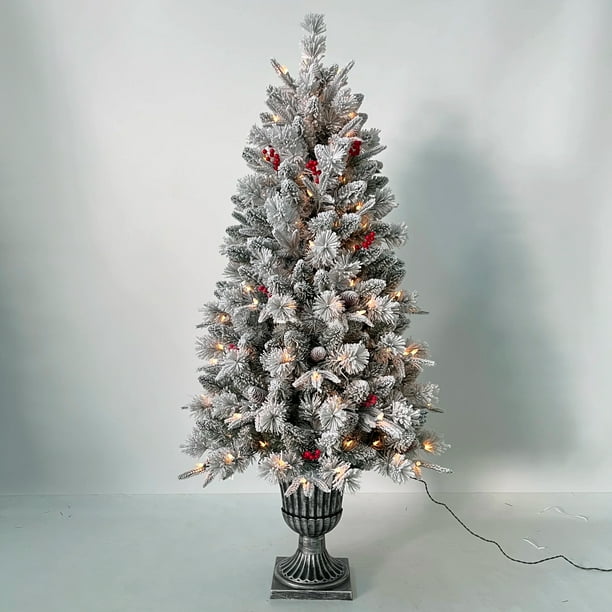 Nueva versión LED preiluminado árbol de Navidad verde buen precio árbol de Navidad en maceta, árbol de Navidad de porche que cambia de Color