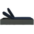thumbnail image 2 of Ergode Sojourn Outdoor Patio Sunbrella Double Chaise - Chocolate Navy, 2 of 4