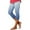 Sky Blue, variant on Women's High Waisted Cropped Yoga Pants, Elastic Waistband Soft Comfortable Solid Color Capri Pant, Lounge Athletic Pajama Bottoms for Everyday Wear, Four Seasons BU1 L